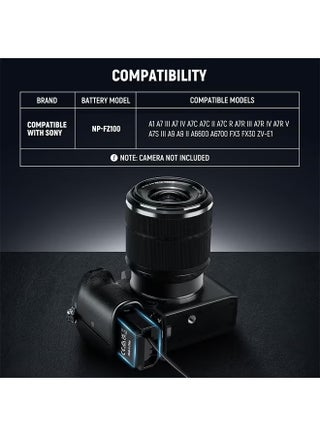 بطارية NEEWER D Tap to NP-FZ100 وهمية مع كابل لبطارية التركيب V، مصدر طاقة مستمر ومستقر لكاميرات Sony ZV-E1 A1 A7 III A7 IV A7C II R III IV V A7S III A9 II A6600 A6700 FX3 FX30، VP-FZ100 - view 3